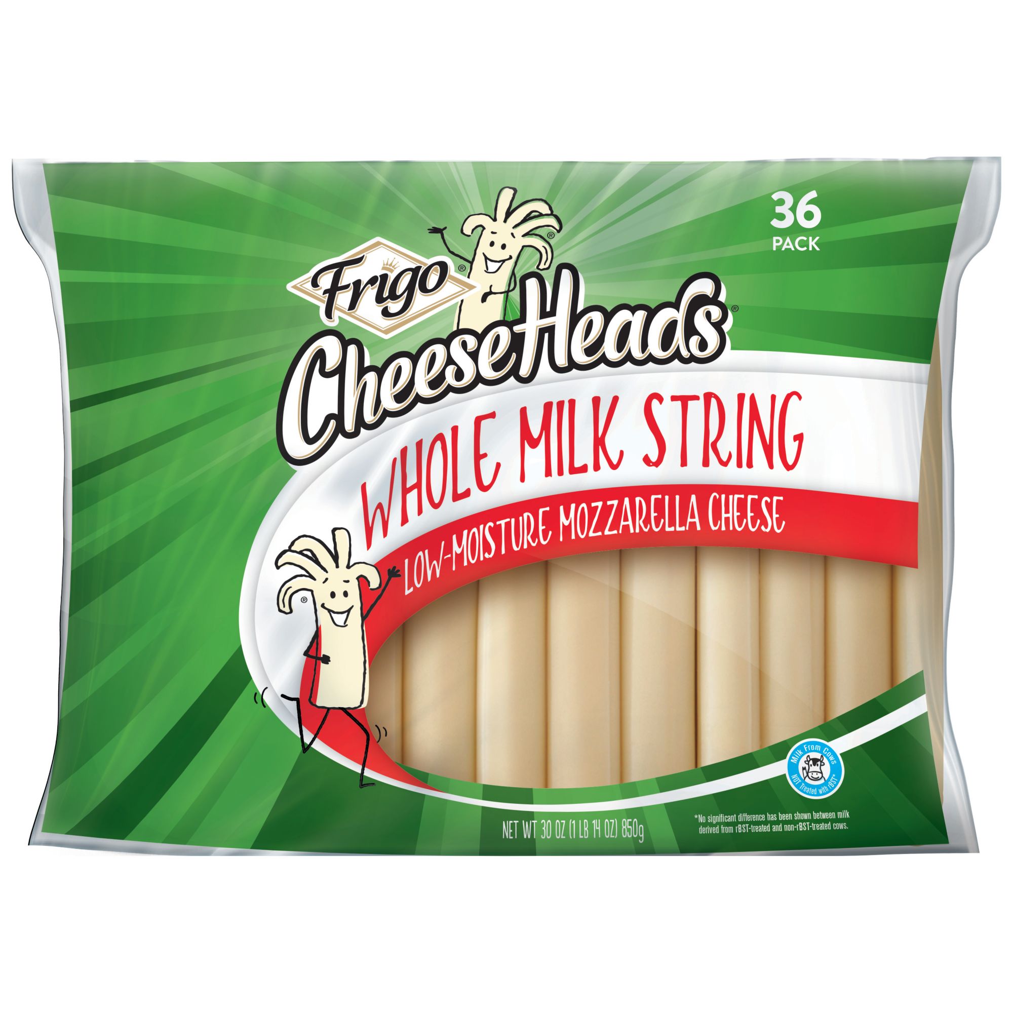 Frigo Cheeseheads Whole Milk String Mozzarella Cheese, 30 oz.