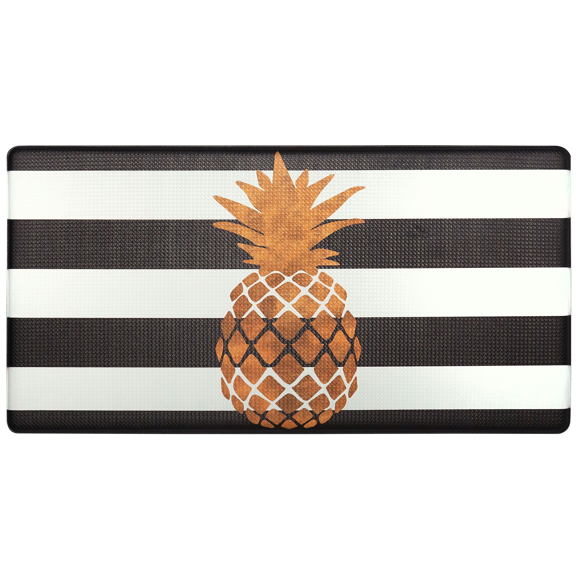 Nicole Miller Anti-Fatigue Kitchen Mat - Gold Pineapple Print