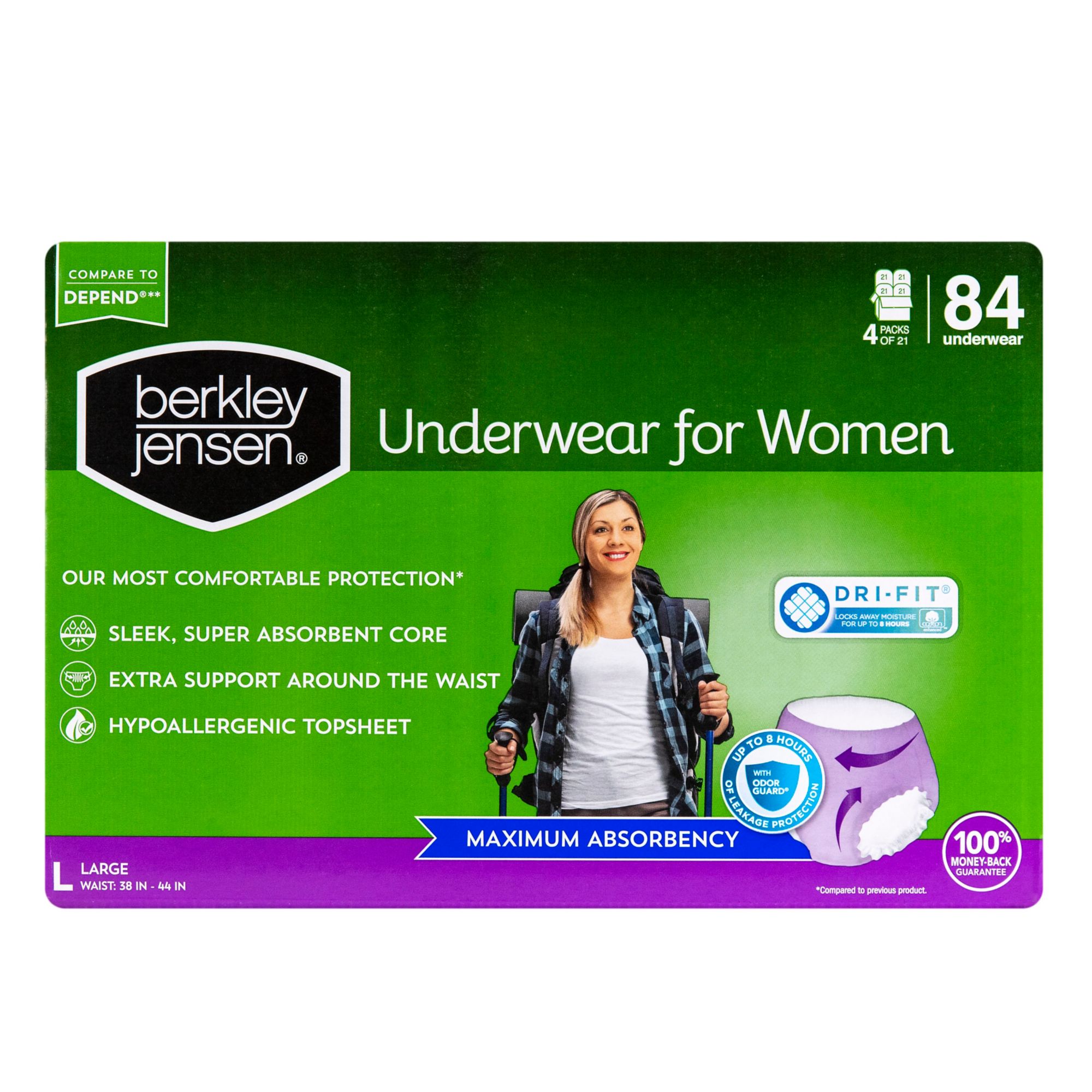 Depend Fit-Flex Underwear for Women, Size Large, 84 ct —