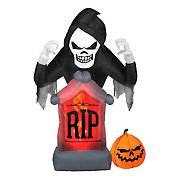 National Tree 6' Inflatable Shaking Grim Reaper with LED Bulbs