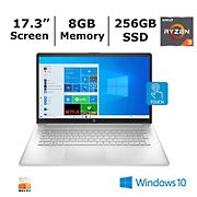 HP 17-CP0056 Laptop, AMD Ryzen3 3250U Processor, 8GB Memory, 256GB SSD - BONUS 1-Year of Office365 Personal
