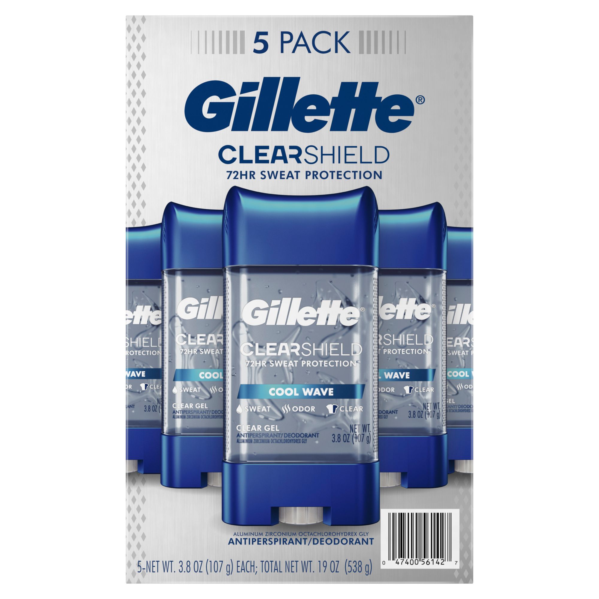 Gillette Antiperspirant and Deodorant for Men, Clear Gel, Cool