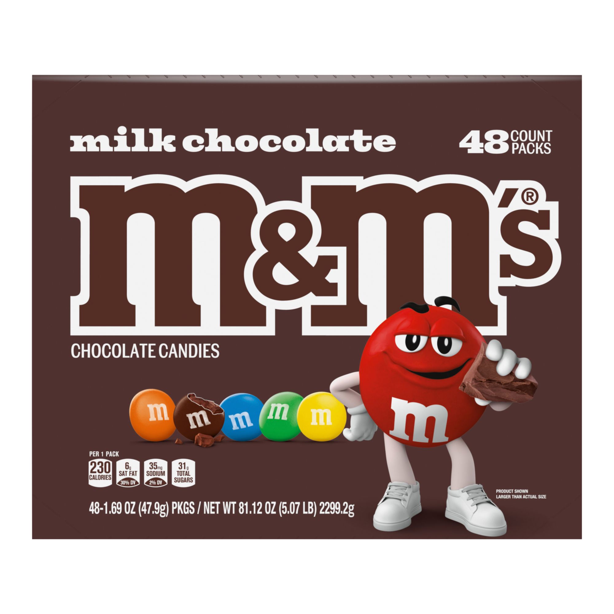 M&M Milk Chocolate 1.69oz pack or 36ct box