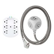 360 Electrical Habitat 2.4 6' Extension Cord with Loft 6-Outlet Surge Protector