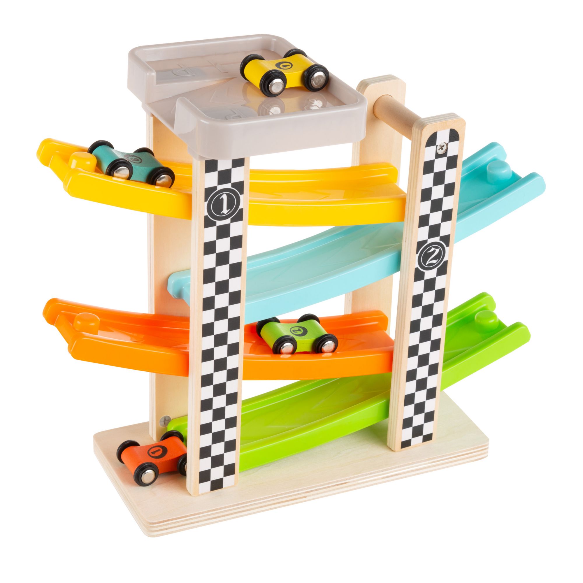 Toy Time 4-Pc. Wooden Car Ramp Race Car Set