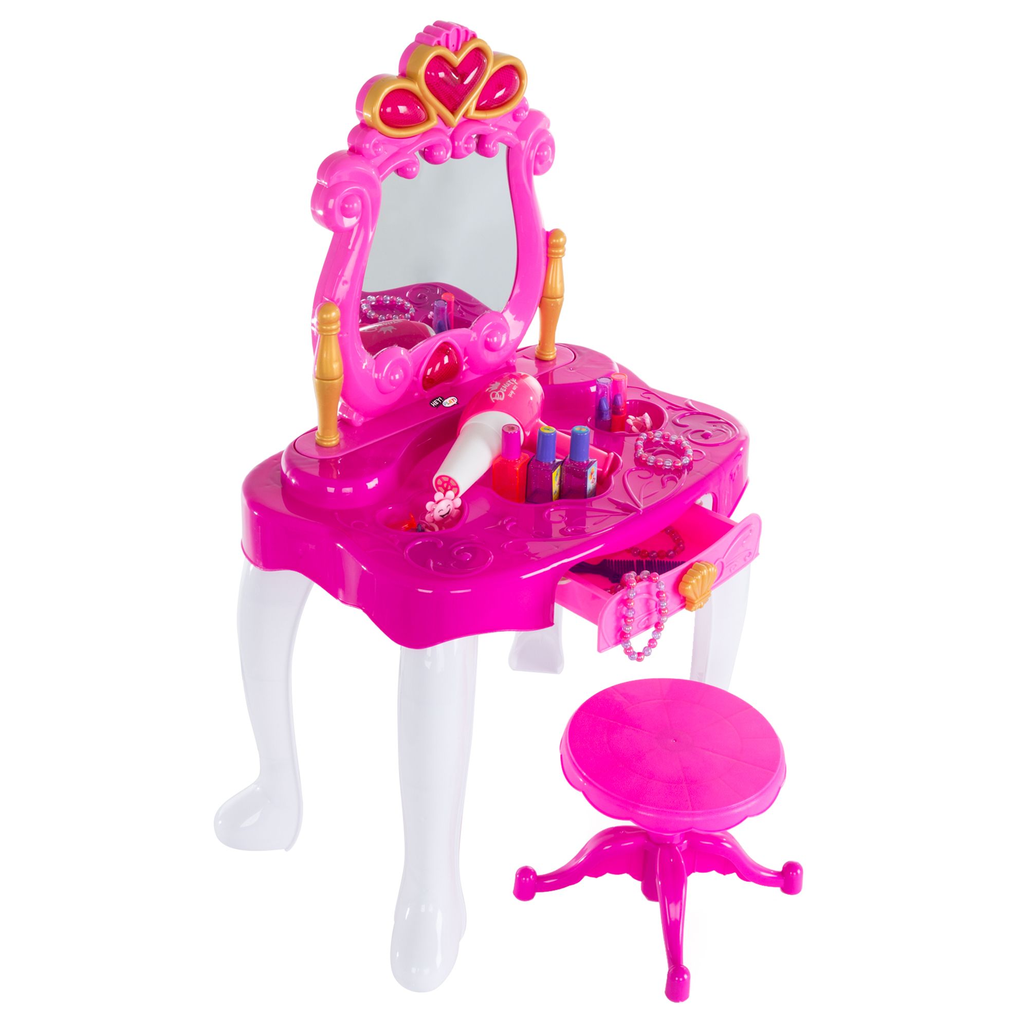 Toy Time Pretend Play Princess Vanity with Stool Accessories Lights and Sounds BJ s Wholesale Club