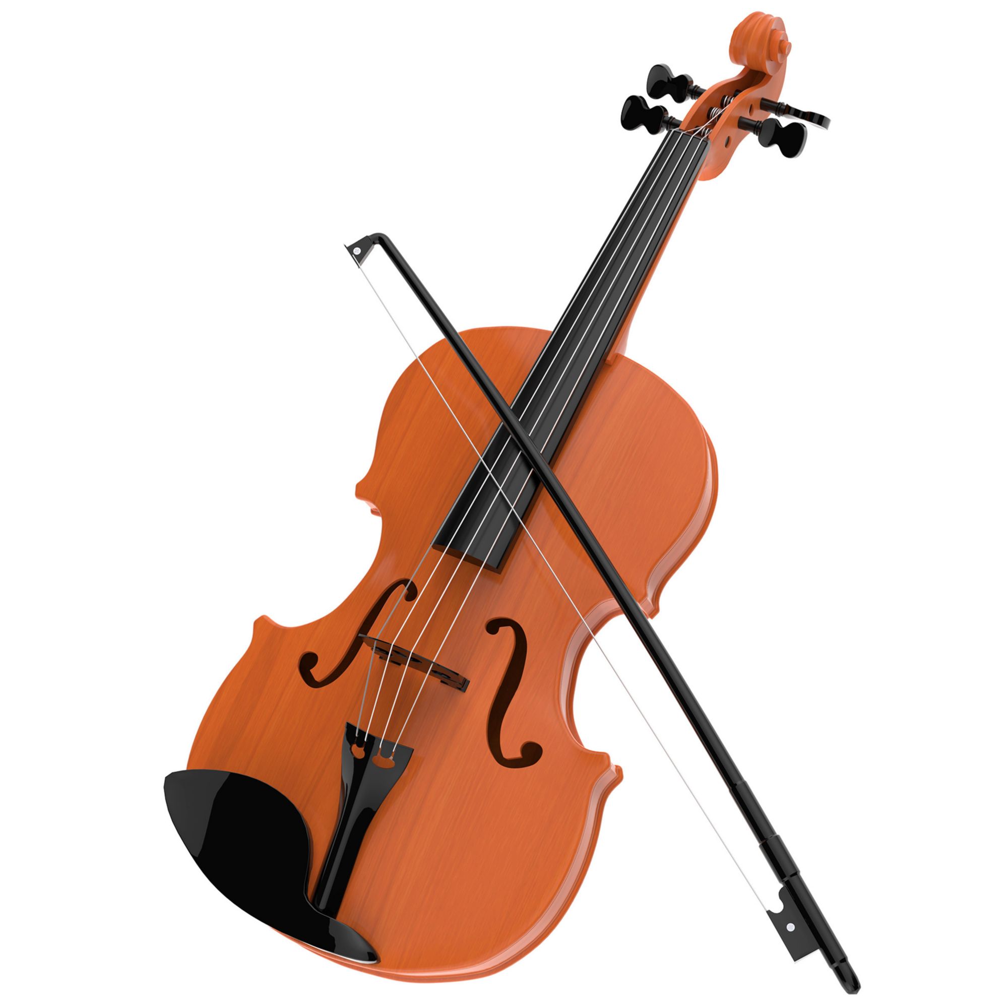 Toy Time Kids Electronic Violin with 4 Adjustable Strings and Bow, Chocolate Brown, 18" x 6.5" x 2"