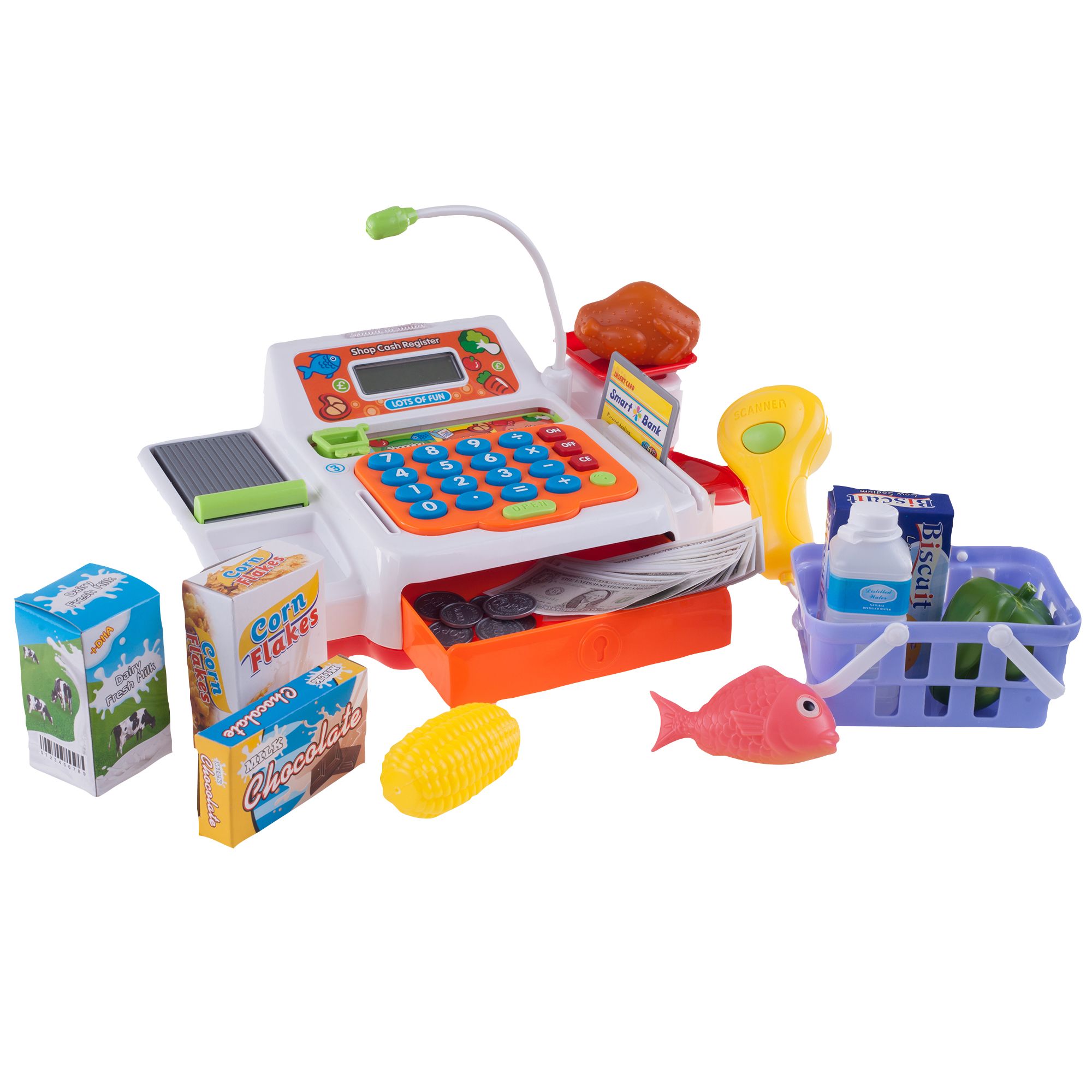 Toy Time Pretend Cash Register Supermarket Playset