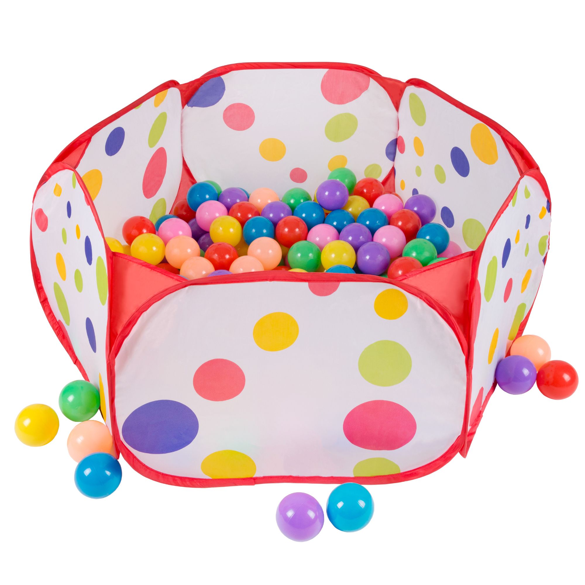 Toy Time Kids Pop-Up Six-Sided Ball Pit Tent with 200-Pc. Balls