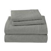 Brooklyn Flat Full Size Cotton Rich Ultra Soft Jersey Knit Sheet Set  - Alloy Grey