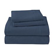 Brooklyn Flat Queen Size Cotton Rich Ultra Soft Jersey Knit Sheet Set  - Denim Blue