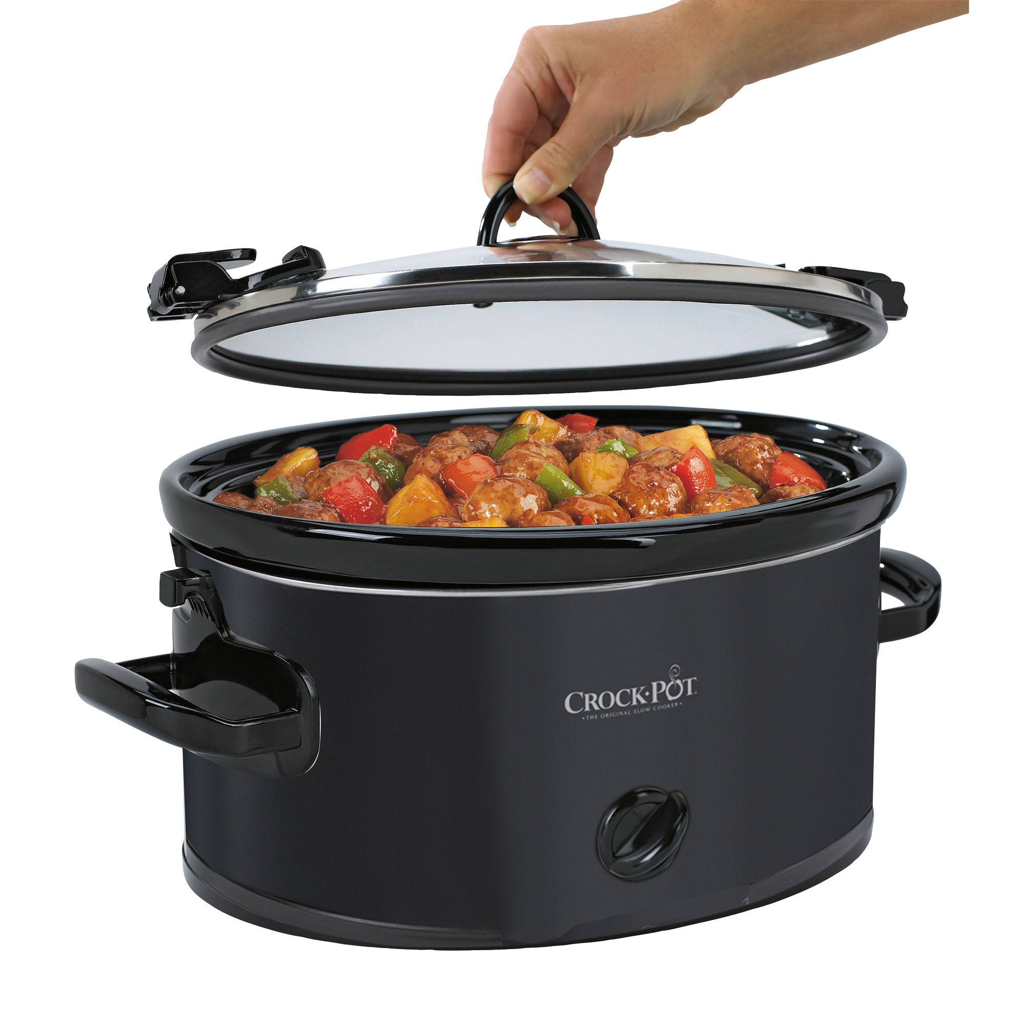 Crock-Pot Cook' N Carry Manual Portable Slow Cooker, 6 Quart, Stainless  Steel 