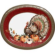 Berkley Jensen Grateful Fall Turkey Oval platter,  60 ct.