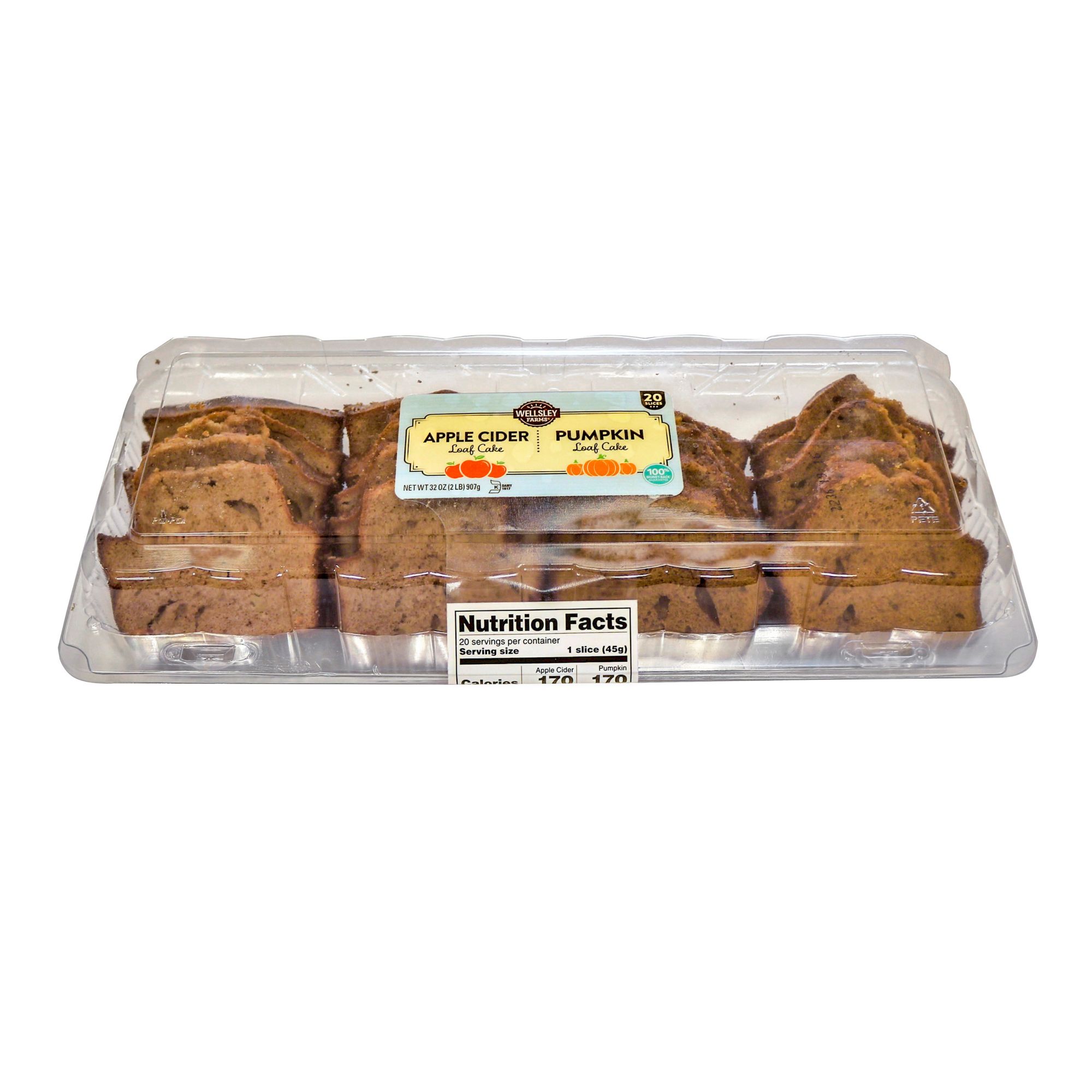 Wellsley Farms Apple Cider and Pumpkin Loaf Cake Slices, 20 ct.