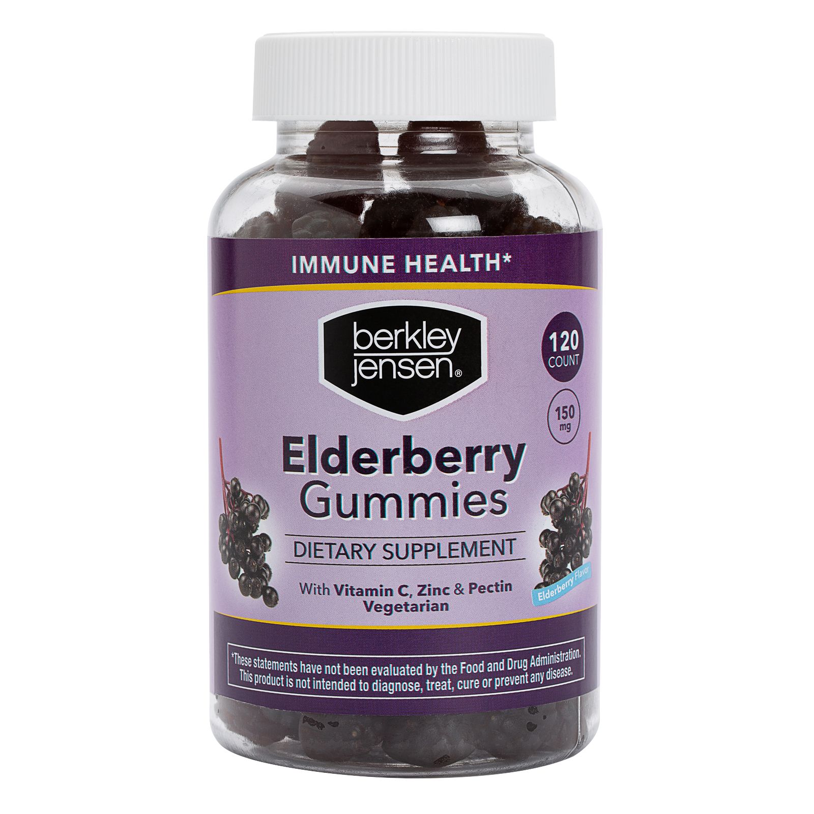 Berkley Jensen Elderberry Gummies with Vitmain C & Zinc, 120 ct./150mg