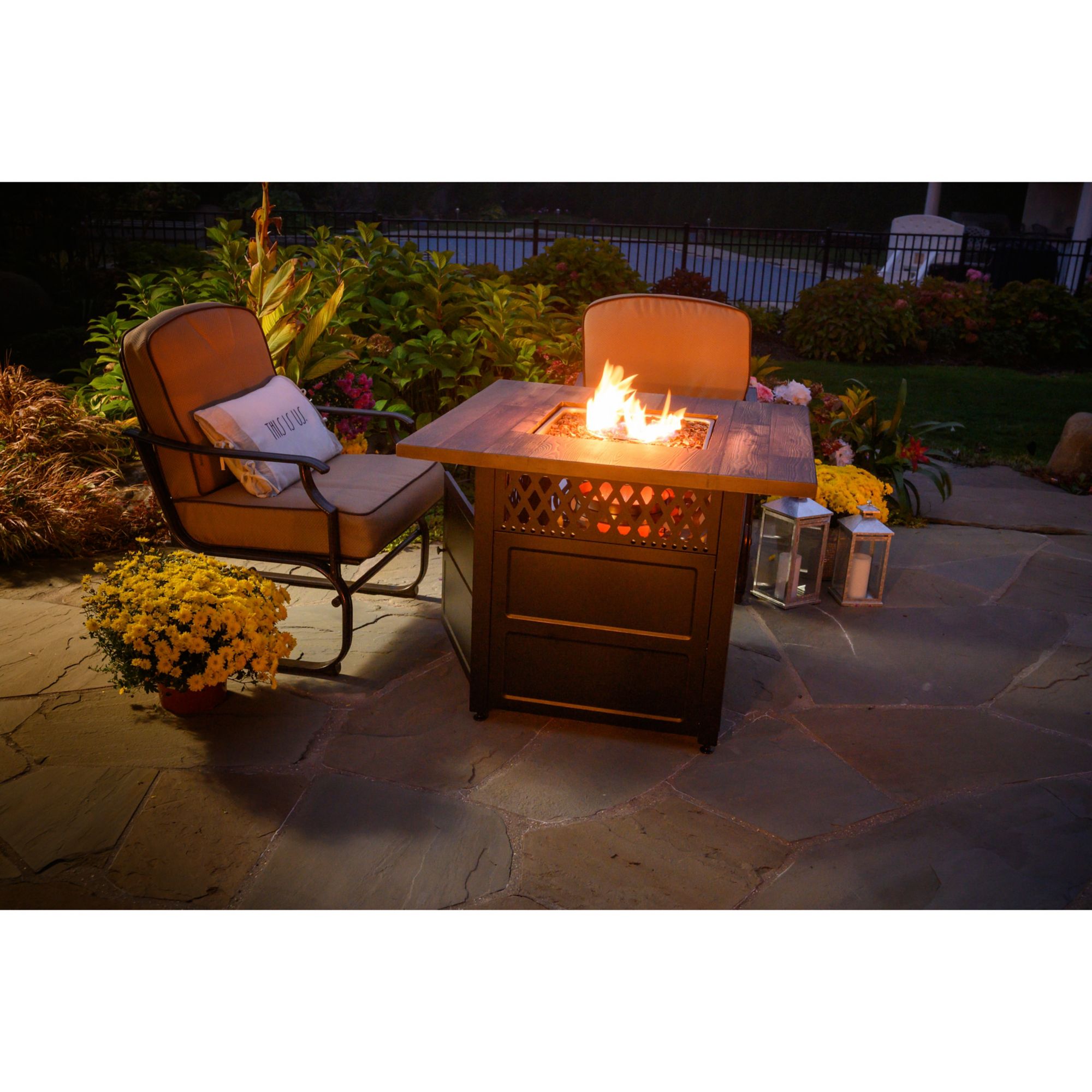 Endless Summer 38&quot; Square Dual Heat Outdoor Gas Fire Pit