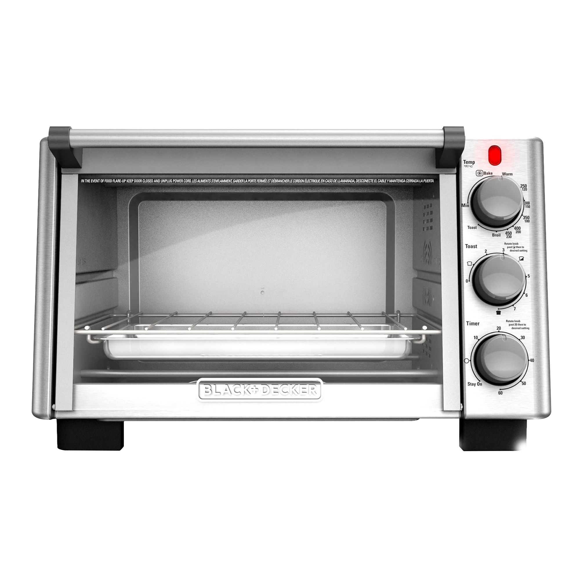 BLACK+DECKER 1500 W 6-Slice Black and Silver Convection Toaster