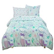 Kidz Mix Mystical Mermaid and Starfish Twin Size Bed in a Bag with Reversible Fish Scales Comforter