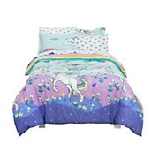Kidz Mix Magical Unicorn Full Size Bed in a Bag with Reversible Comforter