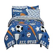 Kidz Mix Game Day Sports Super Soft Full Size Bed in a Bag with Reversible Comforter