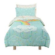 Kidz Mix Rainbow Clouds Twin Size Bed in a Bag with Reversible Comforter