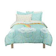 Kidz Mix Rainbow Clouds Full Size Bed in a Bag with Reversible Comforter