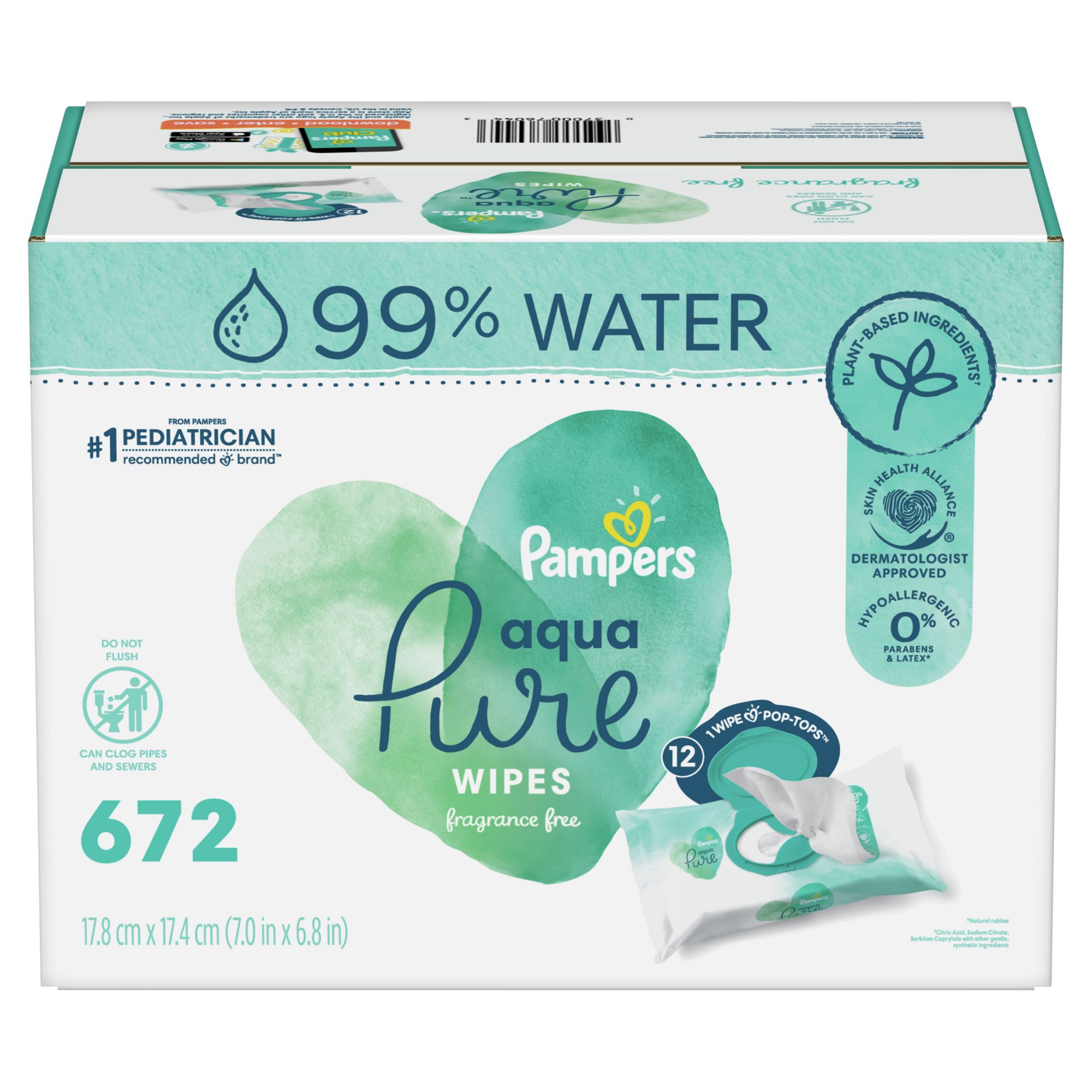 Pampers Aqua Pure Sensitive Baby Wipes Pop-Top, 12 ct. - WholeSale Club