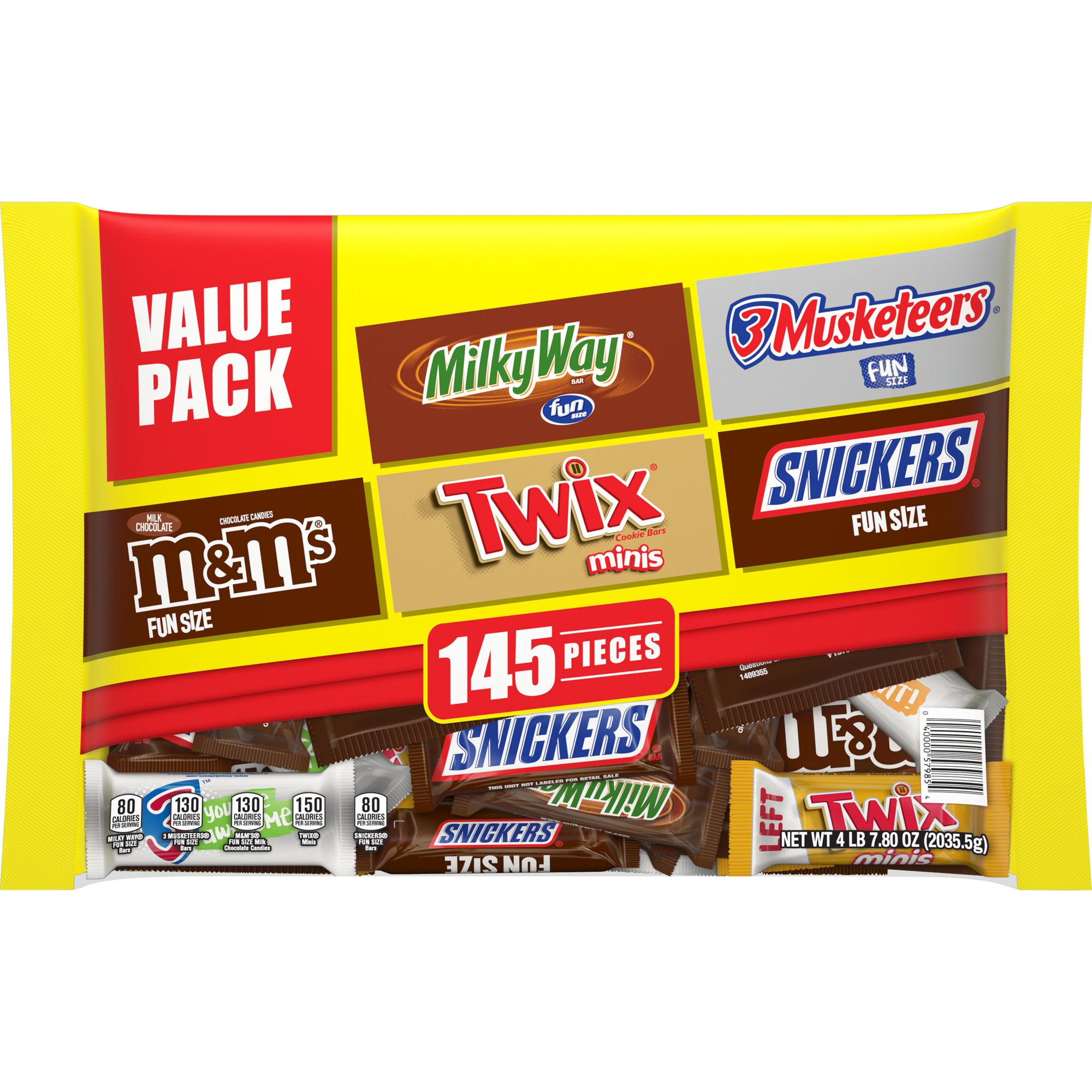 M&M's Chocolate Halloween Candy Fun Size Assorted Variety Mix Bag, 5.3 lbs 150 Pieces