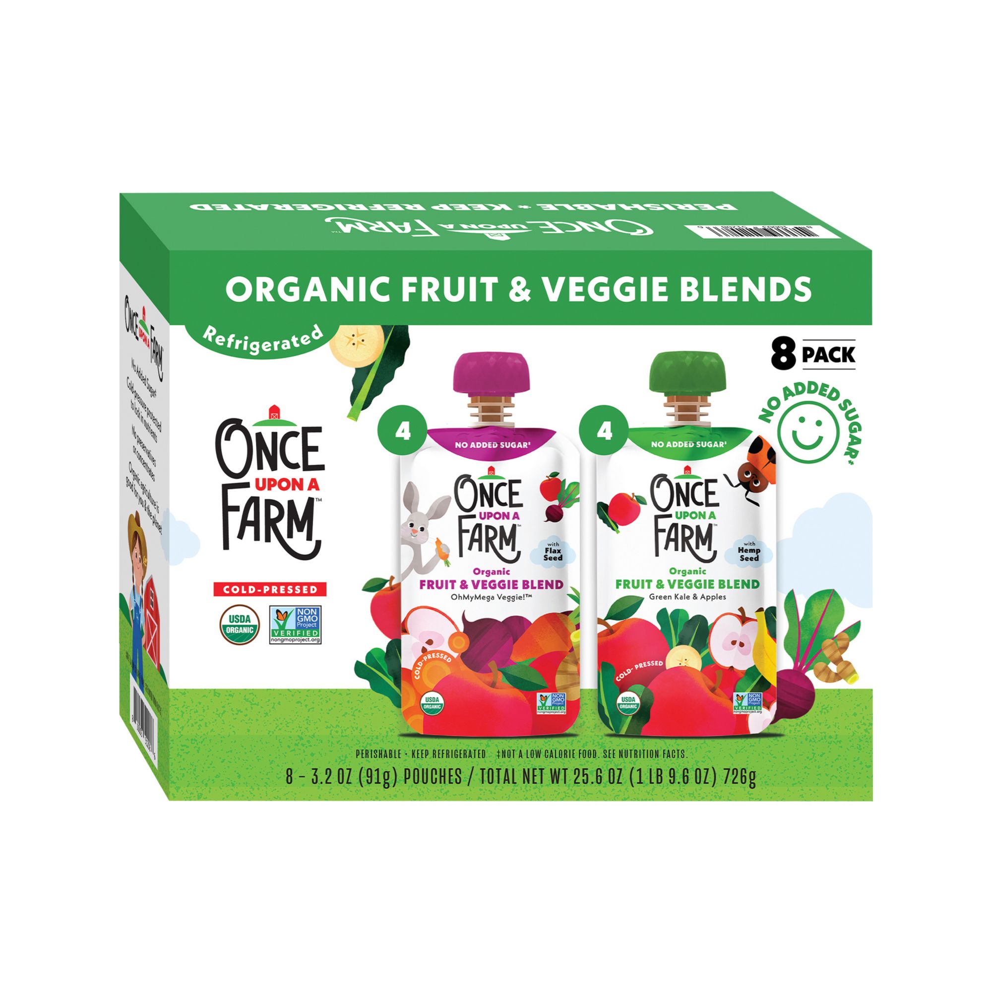 Once Upon A Farm Organic Fruit & Veggie Blends, 8 ct.