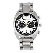 Breed Racer Chronograph Bracelet Watch with Date - Silver/Black
