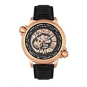 Reign Thanos Automatic Leather-Band Watch - Rose Gold/Black