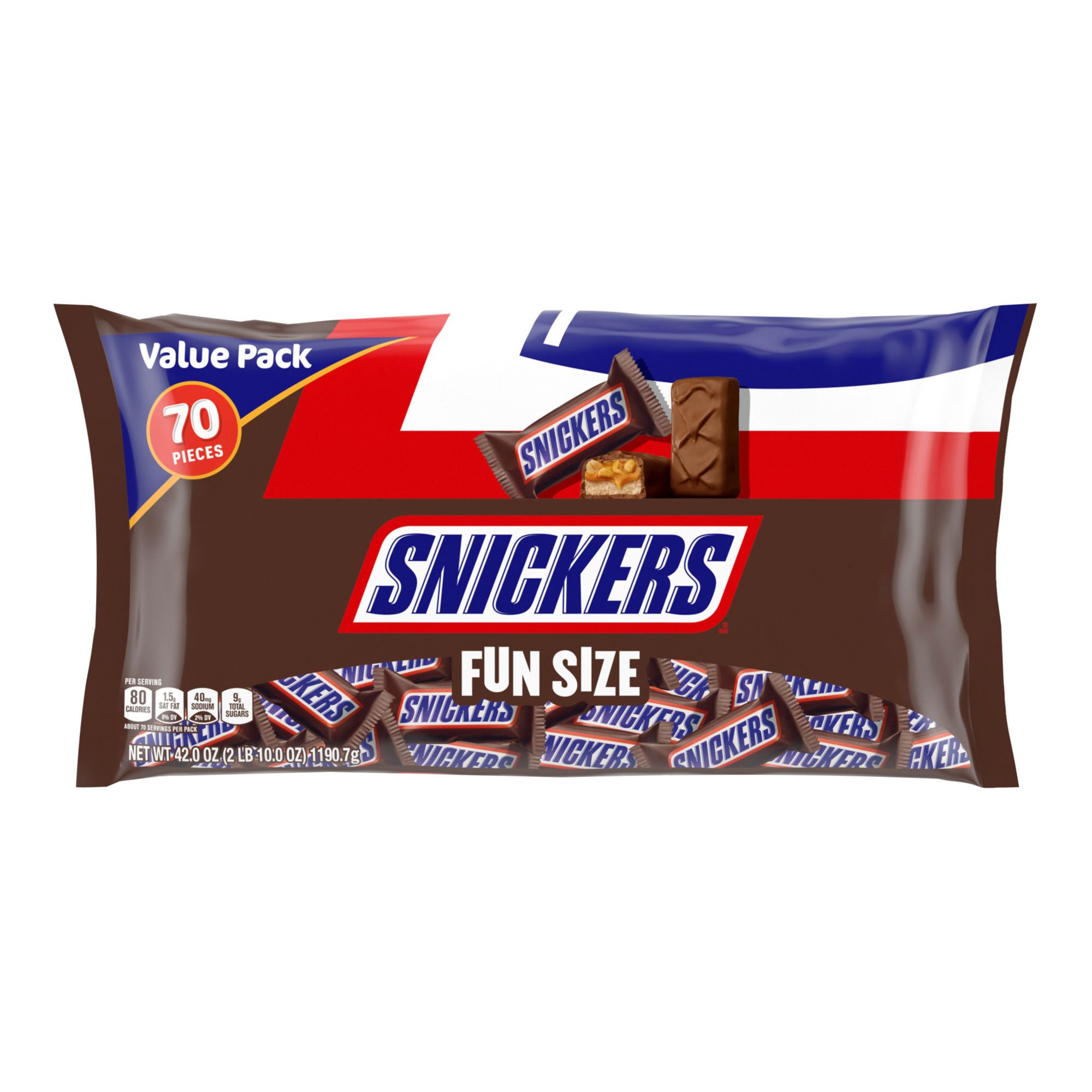 Snickers Fun Size Chocolate Caramel Candy Bars, Treat Size Bulk Pack (Pack  of 2 Pounds)