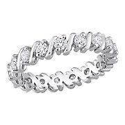Moissanite Eternity Band in Sterling Silver, Size 5