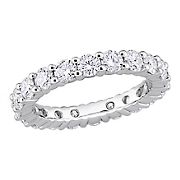 Moissanite Eternity Band in Sterling Silver, Size 7
