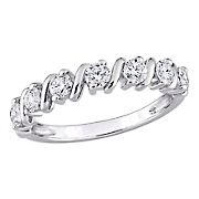 Moissanite Band in Sterling Silver, Size 5