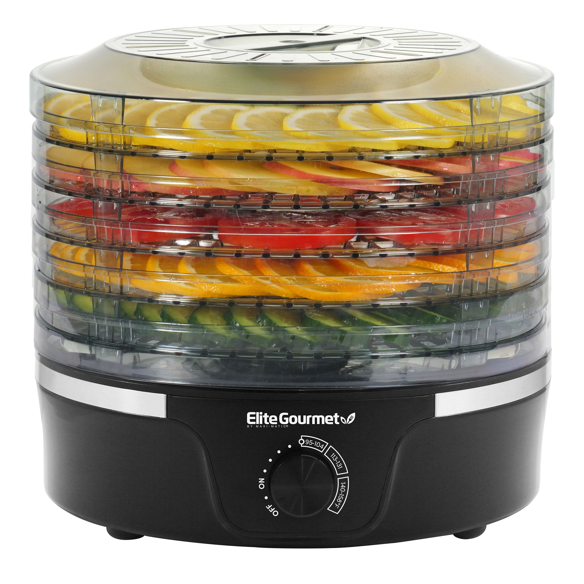 Elite Gourmet 5-Tier Food Dehydrator with Adjustable Temperature Dial