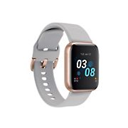 iTouch Air 3 Touchscreen Smartwatch Fitness Tracker with Rose Gold Case, 40mm - Gray Strap