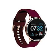 iTouch Sport 3 Touchscreen Smartwatch with Rose Gold Case, 45mm - Merlot Strap