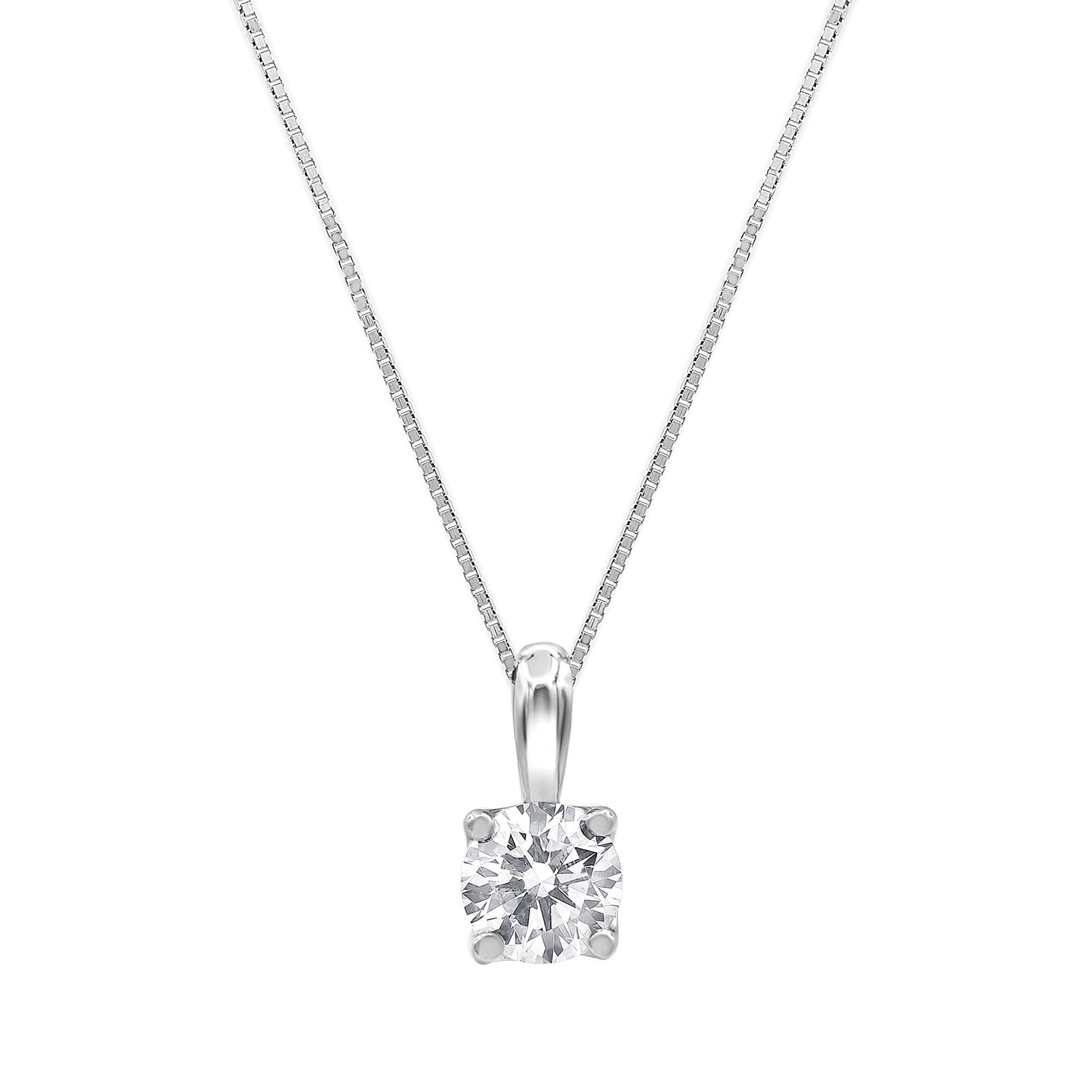 .75 ct. t.w. Diamond Solitaire Pendant in 14k White Gold