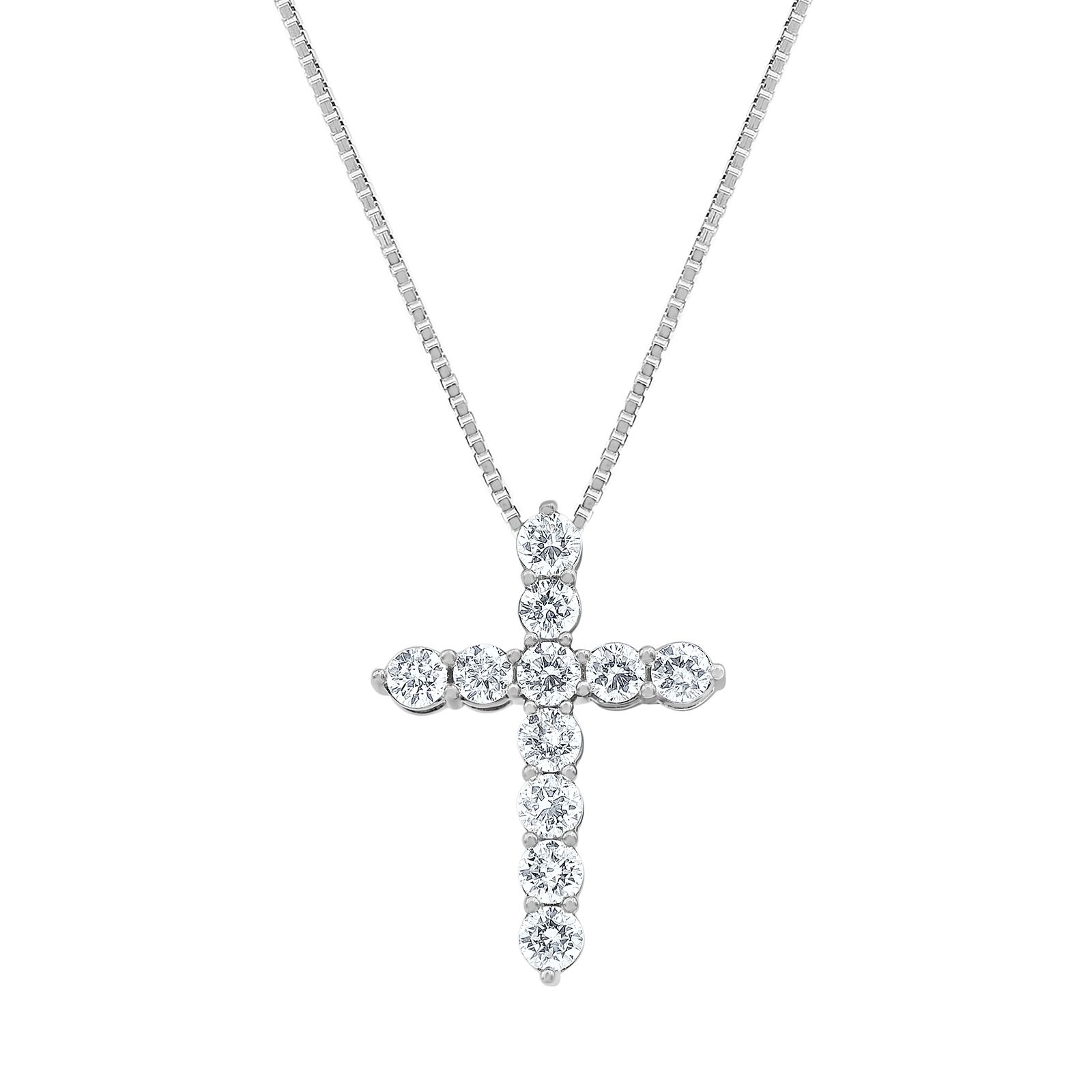 .75 ct. t.w. Diamond Cross Pendant in 14k White Gold | BJ's Wholesale Club