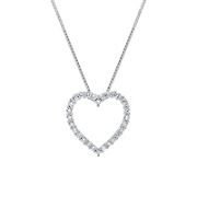 1 ct. t.w. Diamond Heart Pendant in 14k White Gold