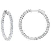 2 ct. t.w. Diamond Hoop Earrings in 14k White Gold