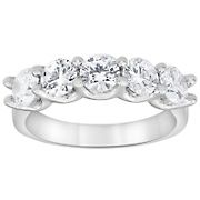 2 ct. t.w. Diamond Five Stone Ring in 14k White Gold, Size 6