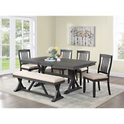 Logan 6 Pc. Dining Set with Leaf - Brown