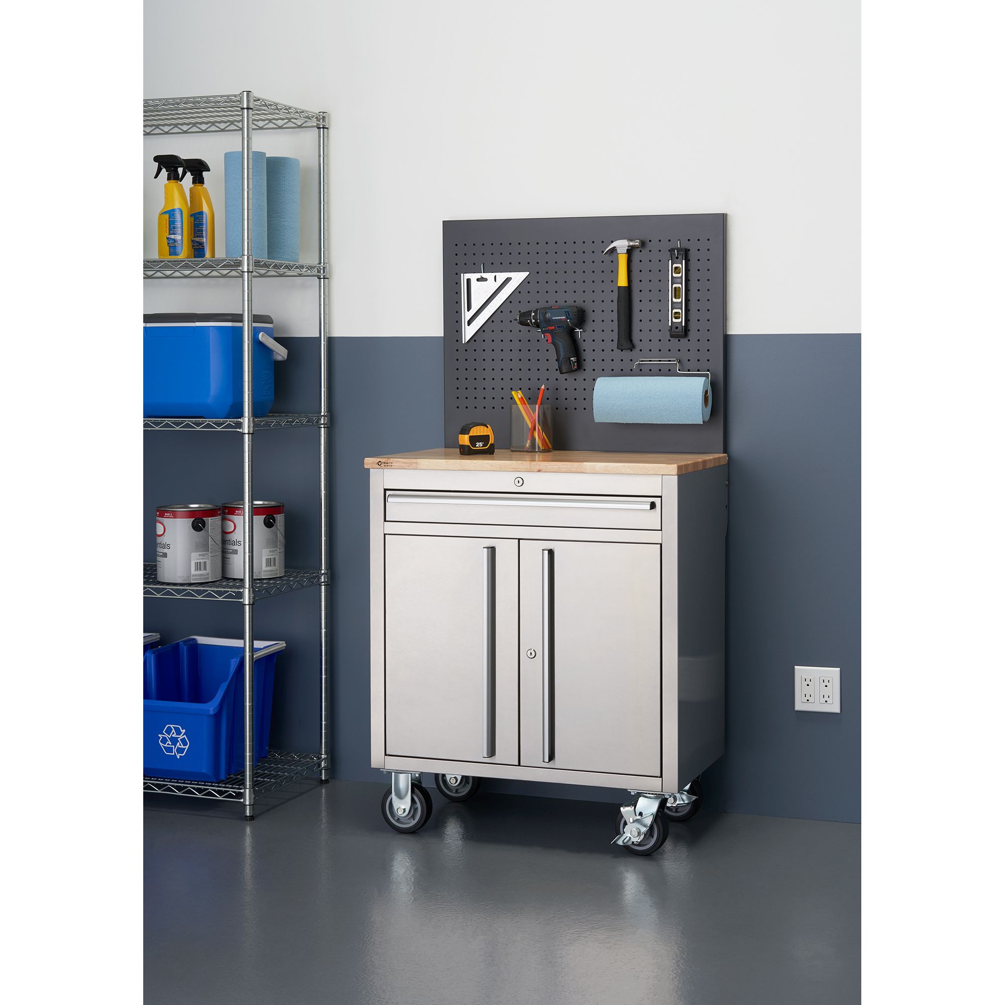 Suncast Plastic Freestanding Garage Cabinet in Gray (30-in W x 72-in H x  20.25-in D) in the Garage Cabinets department at