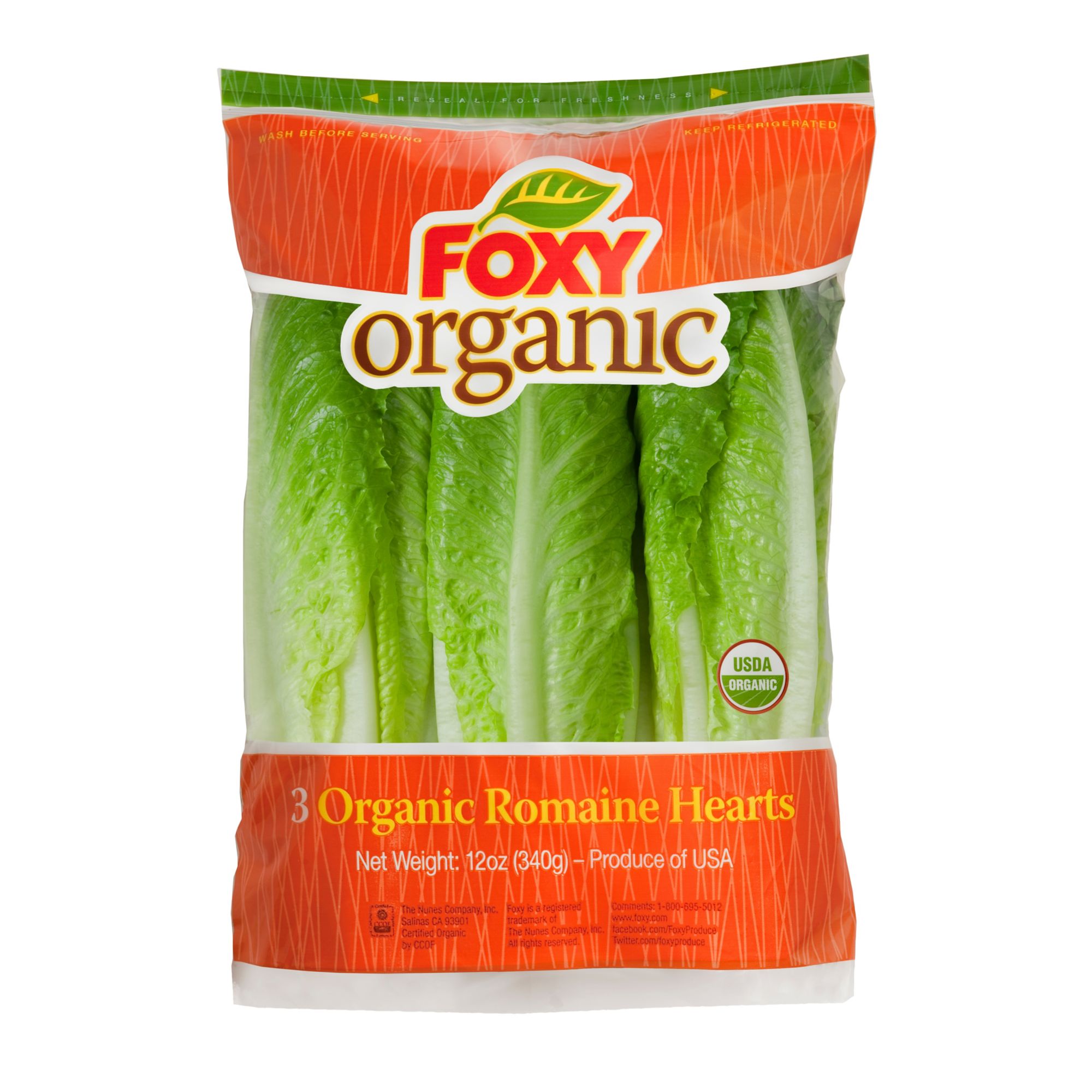 Organic Romaine Lettuce Hearts, 3 ct.