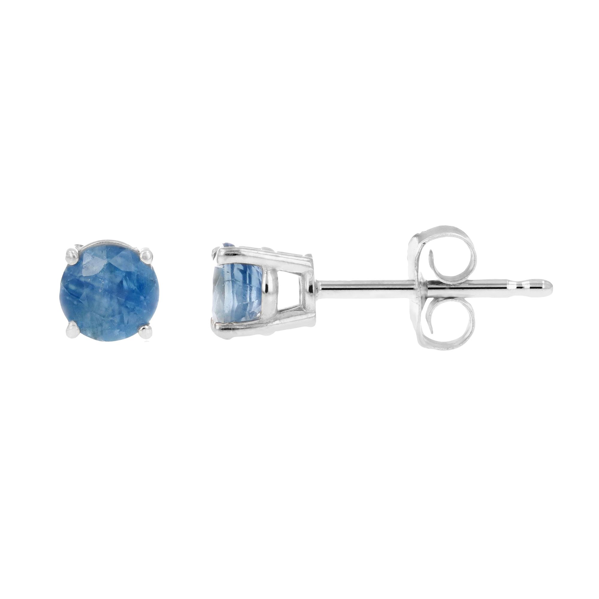 Amairah .75 ct. t.w. Round Blue Sapphire Stud Earrings in .925 Sterling Silver Rhodium