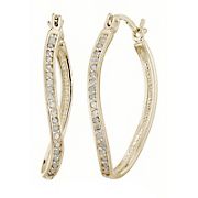 Amairah .25 ct. t.w. Diamond Hoop Earrings in Yellow Gold Plated Sterling Silver