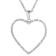 Amairah .125 ct. t.w. Diamond Heart Pendant in Sterling Silver