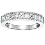 Amairah 1 ct. t.w. Princess Cut Milgrain Diamond Wedding Band in 14k White Gold, Size 5